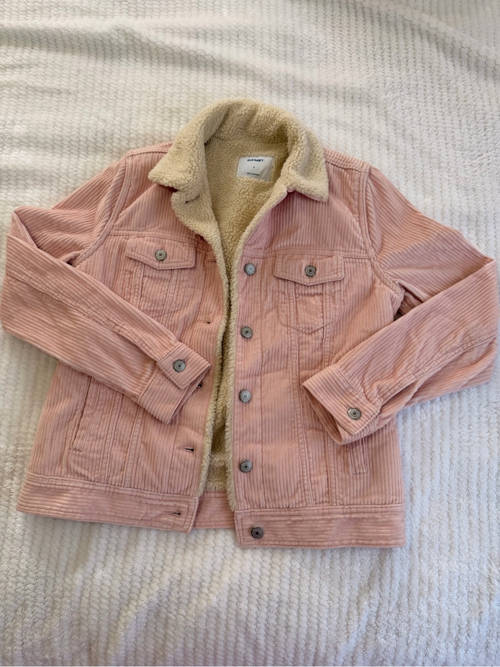 Old Navy Y2K Pink Corduroy Sherpa-Lined Jacket